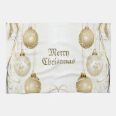 Golden Ornament Kerstfeest Elegant Theedoek (Horizontaal)