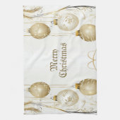 Golden Ornament Kerstfeest Elegant Theedoek (Verticaal)