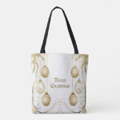 Golden Ornament Kerstfeest Elegant Tote Bag (Achterkant)