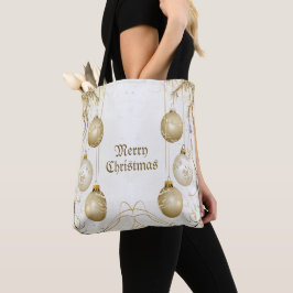 Golden Ornament Kerstfeest Elegant Tote Bag