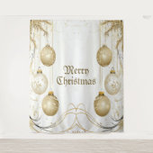 Golden Ornament Kerstfeest Elegant Wandkleed (Voorkant)