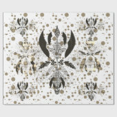  Golden Ornamental Polka Dots Pattern Cadeaupapier (Vlak)