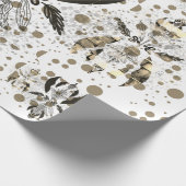  Golden Ornamental Polka Dots Pattern Cadeaupapier (Hoek)