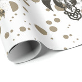  Golden Ornamental Polka Dots Pattern Cadeaupapier (Rol Hoek)