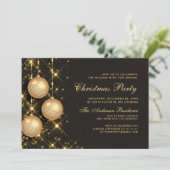 Golden Ornamenten Christmas Corporate Jaarfeest Kaart (Staand voorkant)