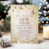 Golden Ornamenten vieren de nieuwjaarspartij Kaart