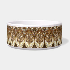 Golden Ornate Ceramic Pet Bowl Voerbakje