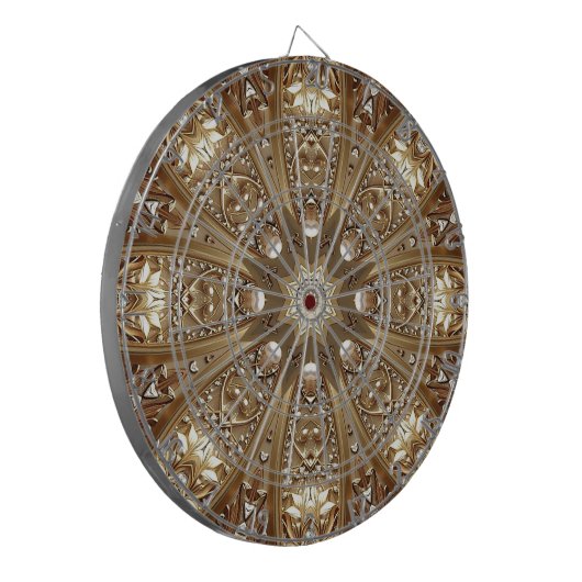 Golden Ornate Dartboard Dartbord (Voorkant Links)