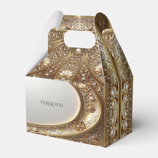 Golden Ornate Favor Box Bedankdoosjes (Achterkant)