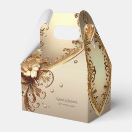 Golden Ornate Floral Favor Box Bedankdoosjes