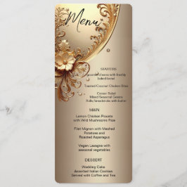 Golden Ornate Floral Menu
