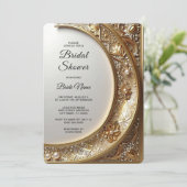 Golden Ornate Frame Bridal Shower Kaart (Staand voorkant)
