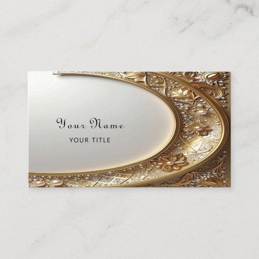 Golden Ornate Frame Business Card Visitekaartje (Voorkant)