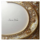 Golden Ornate Frame Ceramic Tile Tegeltje (Voorkant)