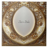 Golden Ornate Frame Ceramic Tile Tegeltje (Voorkant)