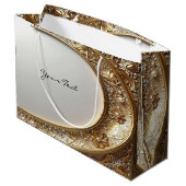 Golden Ornate Frame Gift Bag Groot Cadeauzakje (Achterkant Gekanteld)
