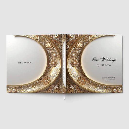 Golden Ornate Frame Guest Book Gastenboek (Volledig)