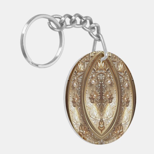 Golden Ornate Frame Keychain (Voorkant Links)