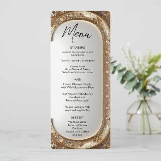 Golden Ornate Frame Menu (Staand voorkant)