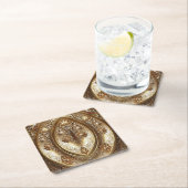 Golden Ornate Frame Paper Coaster Kartonnen Onderzetters (Insitu)