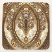Golden Ornate Frame Paper Coaster Kartonnen Onderzetters (Voorkant)