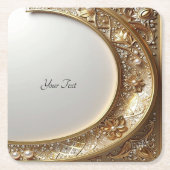 Golden Ornate Frame Paper Coaster Kartonnen Onderzetters (Voorkant)