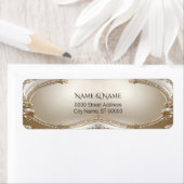 Golden Ornate Frame Pear Return Address Label (Insitu)