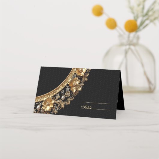 Golden Ornate Frame Place Card Plaatskaartje (Voorkant)