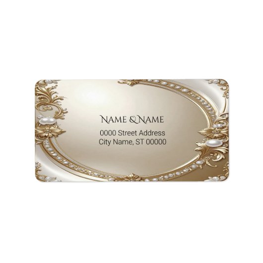 Golden Ornate Frame Return Address Label (Voorkant)