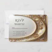 Golden Ornate Frame RSVP Card (Voorkant)