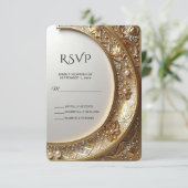 Golden Ornate Frame RSVP Card (Staand voorkant)