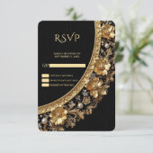 Golden Ornate Frame RSVP Card Kaartje (Staand voorkant)