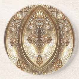 Golden Ornate Frame Sandstone Coaster Zandsteen Onderzetter