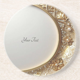 Golden Ornate Frame Sandstone Coaster Zandsteen Onderzetter