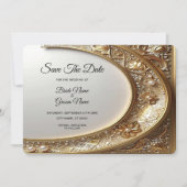 Golden Ornate Frame Save The Date (Voorkant)