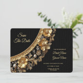 Golden Ornate Frame Save The Date (Staand voorkant)