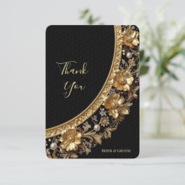 Golden Ornate Frame Thank You Card Bedankkaart