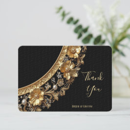 Golden Ornate Frame Thank You Card Bedankkaart