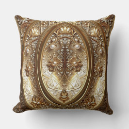 Golden Ornate Frame Throw Pillow Kussen