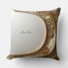 Golden Ornate Frame Throw Pillow Kussen