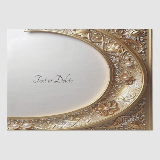 Golden Ornate Frame Tissue Paper Tissuepapier (Voorkant)