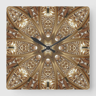 Golden Ornate Frame Wall Clock Vierkante Klok