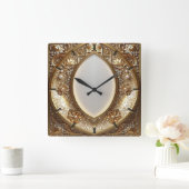 Golden Ornate Frame Wall Clock Vierkante Klok (Huis)