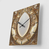 Golden Ornate Frame Wall Clock Vierkante Klok (Hoek)