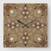Golden Ornate Frame Wall Clock Vierkante Klok (Voorkant)