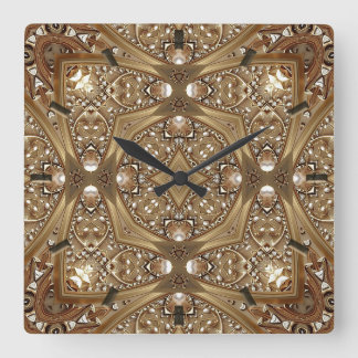 Golden Ornate Frame Wall Clock Vierkante Klok