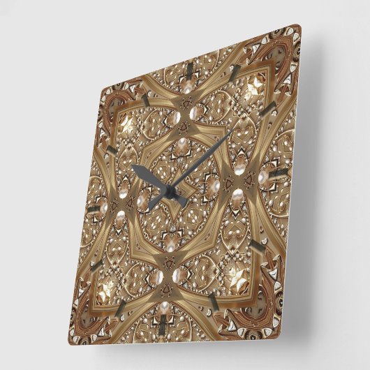 Golden Ornate Frame Wall Clock Vierkante Klok (Hoek)