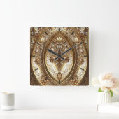 Golden Ornate Frame Wall Clock Vierkante Klok (Huis)