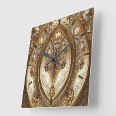 Golden Ornate Frame Wall Clock Vierkante Klok (Hoek)