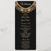 Golden Ornate Frame Wedding Program Programmakaart (Voorkant)